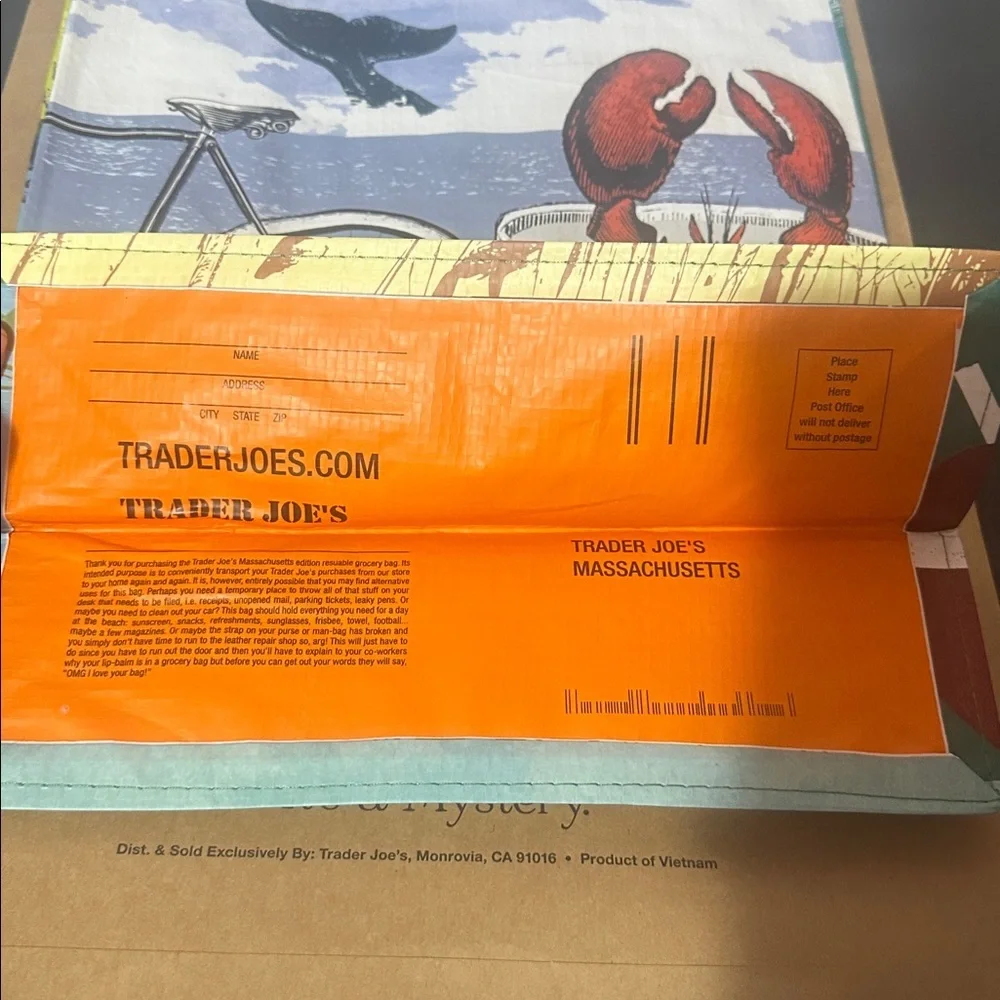 Massachusetts Trader Joe’s reusable tote bag